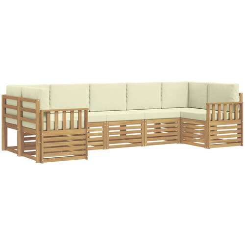 Set vanjskih sofa 6 pcs Bijela i Krem 304 x 128,5 x 73 cm Slike