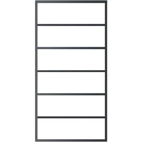VidaXL Klizna vrata s priborom ESG staklo i aluminij 102 x 205 cm Slike