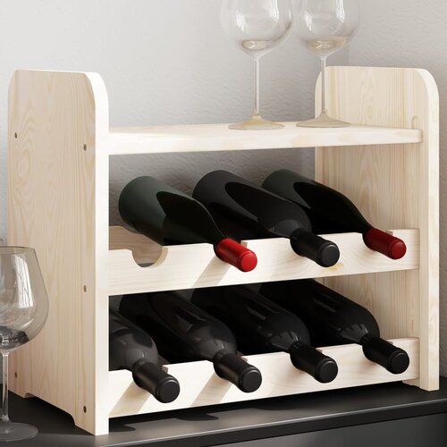 VidaXL Stalak za vino s gornjom pločom 43x25x37 cm od masivne borovine Slike