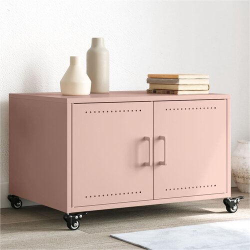  The Living Store Klubska mizica roza 68x50x43,5 cm valjano jeklo - Klubska Mizica, (21495937) Slike