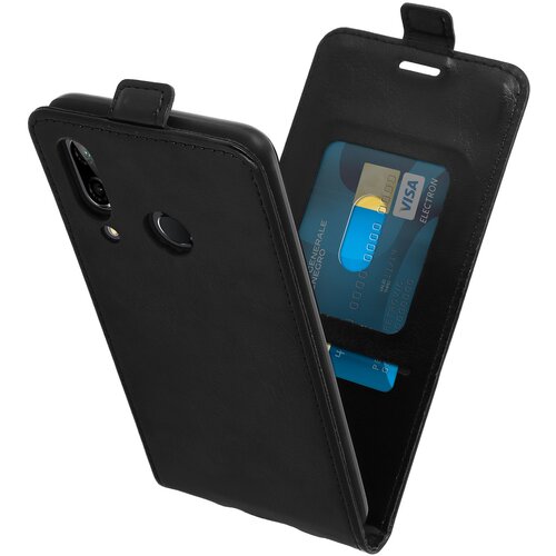 AVIZAR vertikalna preklopna torbica iz sintetičnega usnja za huawei P20 lite – črna, (20526337) Cene