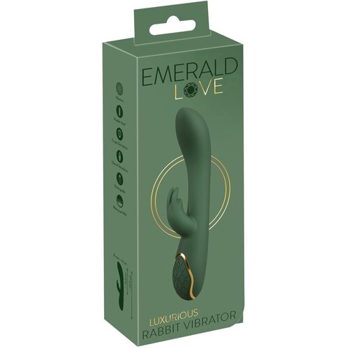 Emerald Love Vibrator Rabbit, 23cm, Zeleni Cene