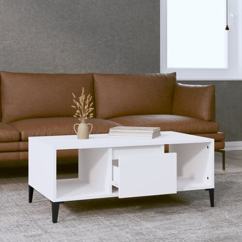  Stolić za kavu bijeli 90 x 50 x 36,5 cm od konstruiranog drva Slike