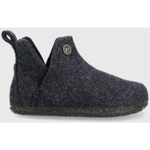 Birkenstock Dječje vunene papuče boja: tamno plava