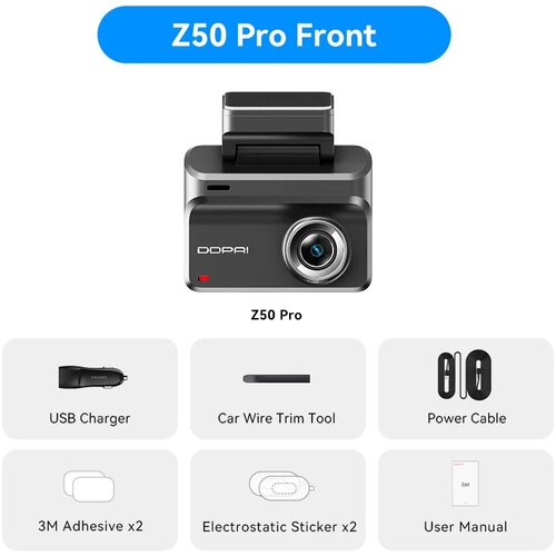 Oem Dash Cam, 4K snemanje, sistem z dvojno kamero -Z50 Pro Spredaj -Brez SD kartice, (5000138774) Slike