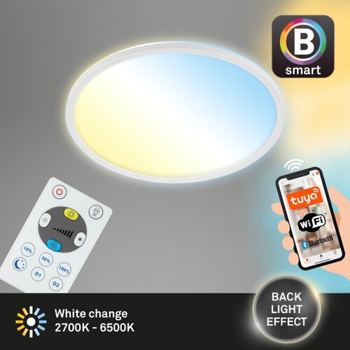 BRILO LED prigu&amp;scaron;iva plafonsko svetlo SLIM LED/22W/230V Wi-Fi Tuya + daljinski upravljač Slike