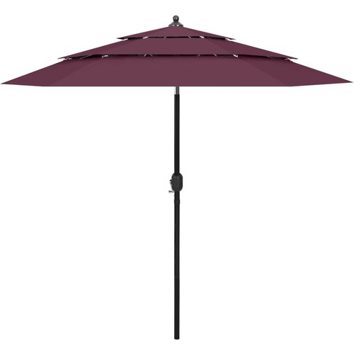 vidaXL Suncobran s 3 razine i aluminijskom šipkom bordo 2,5 m Cijene