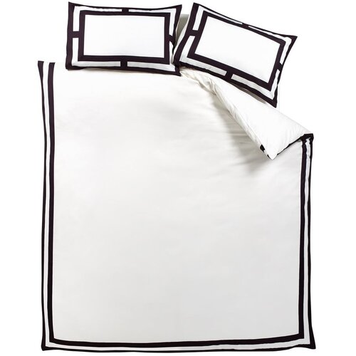 Catherine Lansfield Crno-bijela posteljina za bračni krevet 200x200 cm Mono Panel – Cijene