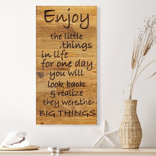 Atelier Del Sofa zidna dekoracija Enjoy The Little Things, 30x3x58 cm, Smeđe boje Slike
