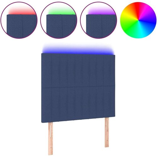  Uzglavlje plavo 100x5x118/128 cm od tkanine Slike