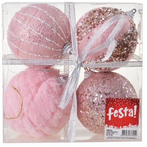 Icy foam, novogodišnja kugla, pink, 8cm, 4K ( 780152 ) Cene