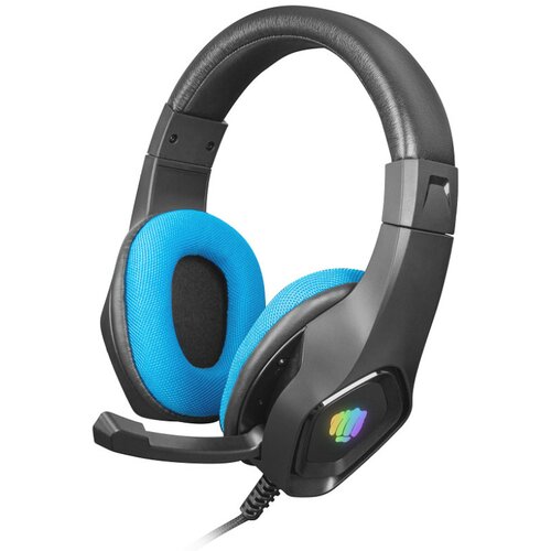 Natec fury phantom, gaming headset with volume control, 3.5mm stereo, led backlit (usb), black/blue ( NFU-1679 ) Cene