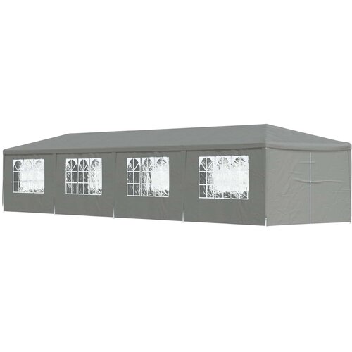 Šator za zabave 1200 x 300 x 255 cm Svjetlosiva PE i čelik Cijene