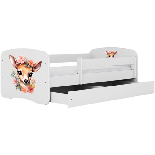  Drveni dječji krevet BAMBI s ladicom - 160x80 cm bijeli Slike