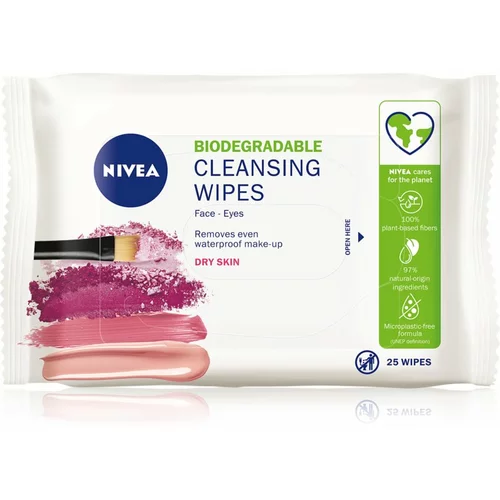 Nivea Cleansing Wipes Gentle 3in1 čistilni robčki za suho in občutljivo kožo 25 ks