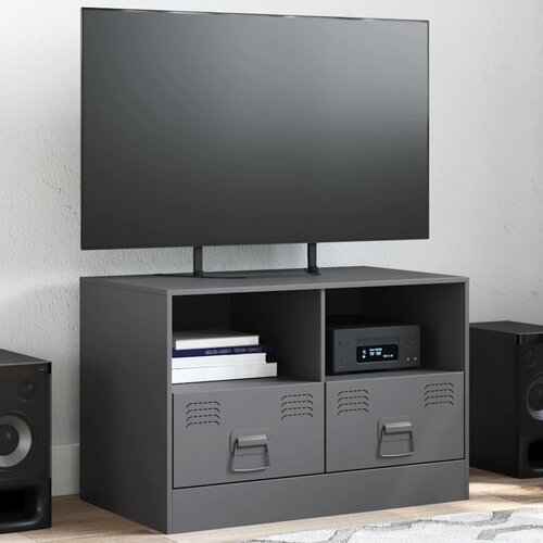 Furnova TV omarica antracitna 67x39x44 cm jeklo, (21923456) Slike