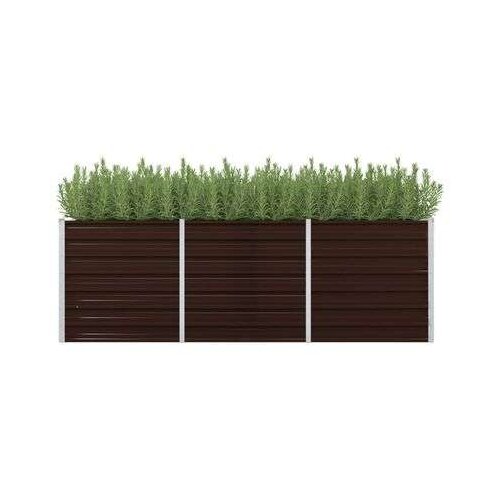 VidaXL Povi&amp;scaron;ena vrtna gredica smeđa 240 x 80 x 77 cm pocinčani čelik Slike
