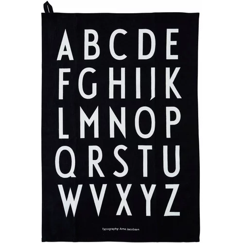 Design Letters Črna bombažna kuhinjska krpa Alphabet, 40 x 60 cm