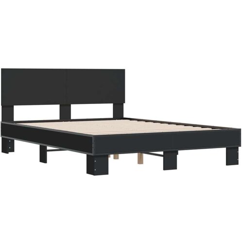 VidaXL Okvir kreveta crni 120 x 200 cm od konstruiranog drvo i metal Slike