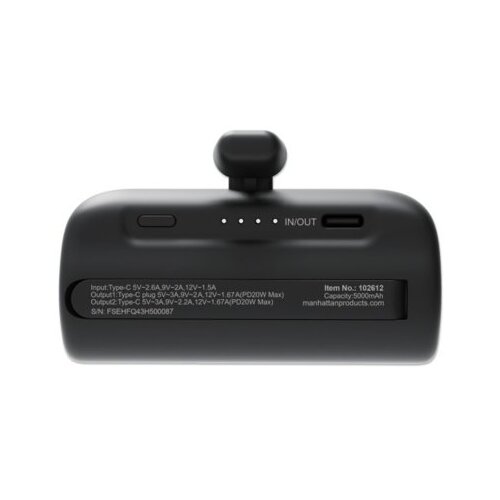 Manhattan Eksterna baterija, 5000 mAh, 20W, USB C, Crna Cene
