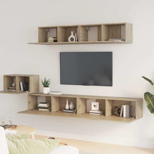  5-dijelni set TV ormarića boja hrasta sonome konstruirano drvo Slike