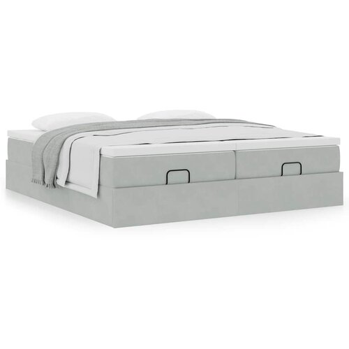 vidaXL Okvir kreveta s madracima svijetlosivi 200x200cm baršunasti Cijene