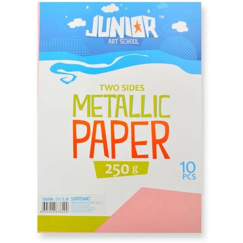Junior jolly Metallic Paper, papir metalik, A4, 250g, 10K, odaberite nijansu Roze Slike