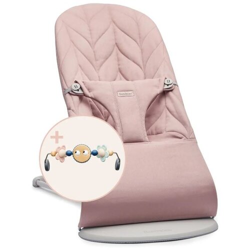 BABYBJORN gugalnik balance bliss woven petal quilt dusty pink + lok z igračkami googly eyes pastels Slike