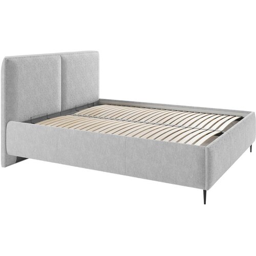 MID.YOU OBLAZINJENA POSTELJA 160 cm x 200 cm , les, tekstil, leseni material siva Slike
