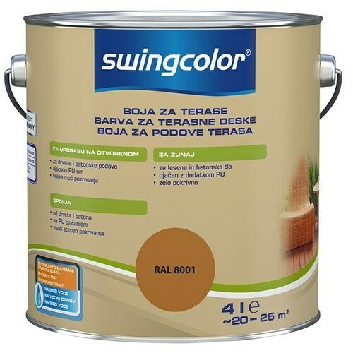 SWINGCOLOR Barva za terasne deske (barva: rjava, 4 l) Cene
