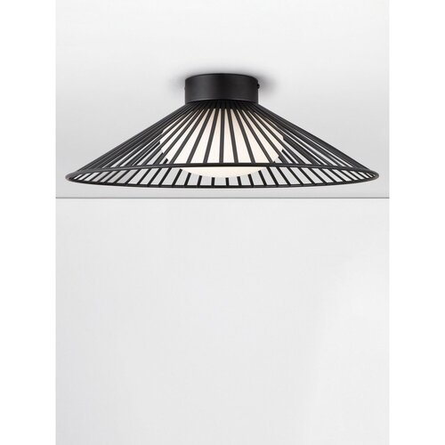 Nova Luce Mat črna kovinska LED stropna svetilka s steklenim senčilom Brume &amp;ndash; Slike