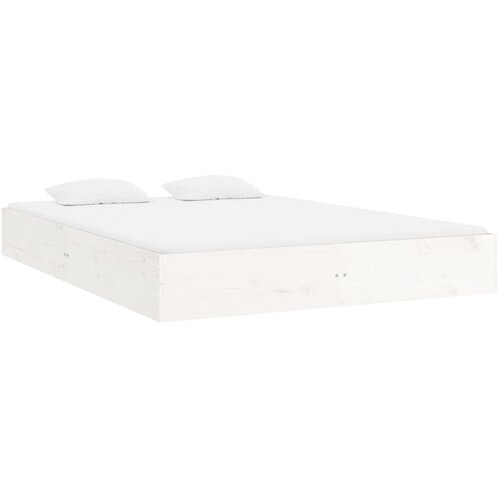  Okvir za krevet od masivnog drva bijeli 180 x 200 cm veliki Slike