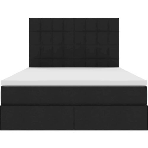  Krevet S LED lampica s uzglavljem Crna 140 x 190 cm tkanina Slike