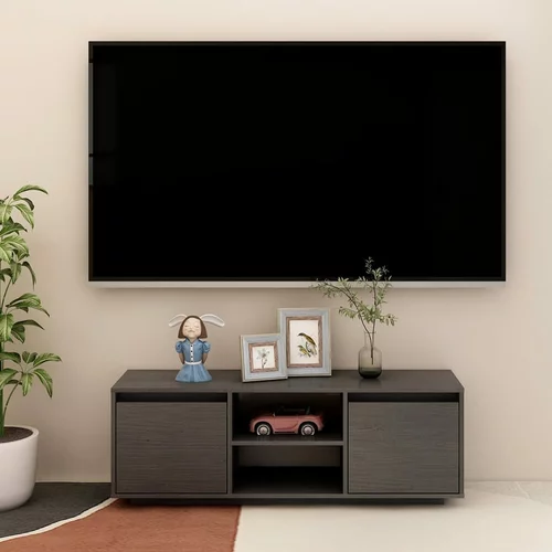 vidaXL TV omarica siva 110x30x40 cm trdna borovina