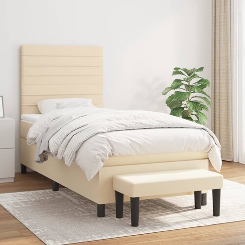 The Living Store Box spring postelja z vzmetnico krem 80x200 cm blago - Box Spring Postelja, (21512545) Cene