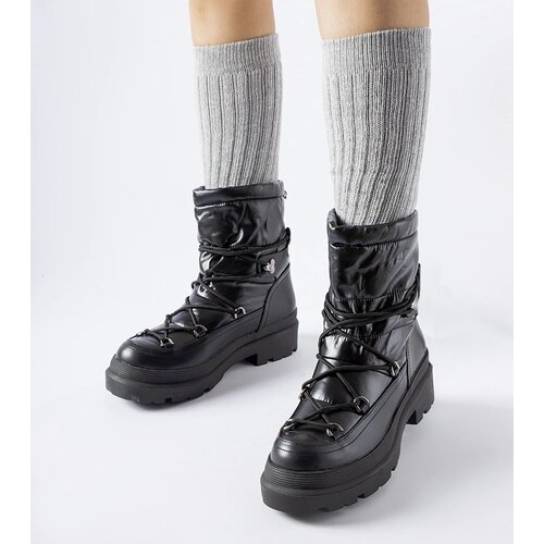 Gemre Black snow boots with drawstring Eagleville Cene