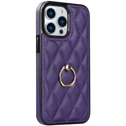 INORCO Za iPhone 12 Pro Max Protipra&amp;scaron;na torbica za telefon iz PU usnja+TPU, &amp;scaron;ivanje romba, držalo za prstan, stojalo za telefon, (22033986) Slike