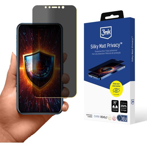 3mk zaščitna folija za iphone xr silky matt privacy privacy preservation, (5000024933) Cene
