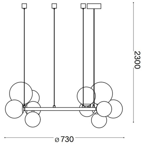 Ideal Lux led luster na sajli perlage 11xG9/3W/230V prečnik 73 cm crna/dimljena Slike