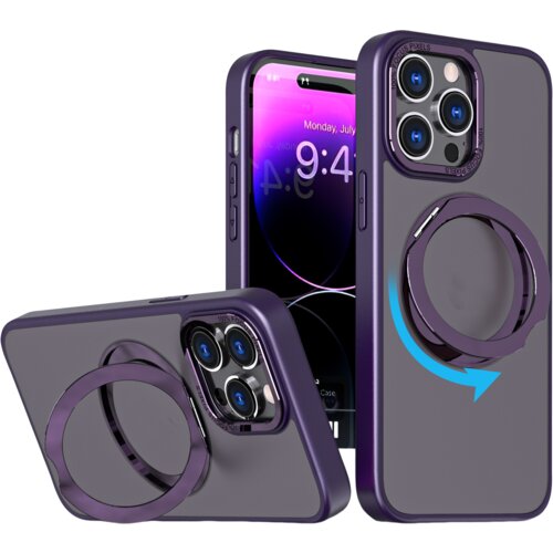 INF Magnetna zaščitna torbica za telefon z nevidnim stojalom za iPhone Purple iPhone 15 Plus, (21373364) Cene