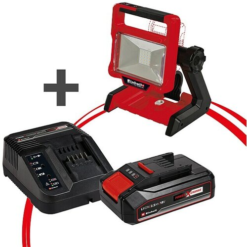 Einhell Power X-Change 18V Set orodij (LED baterijski reflektor TE-CL 18/2000 LiAC-Solo + Starter set) productname.garantie.plussign BAUHAUS garancija 5 let za naprave na električni ali motorni pogon Slike