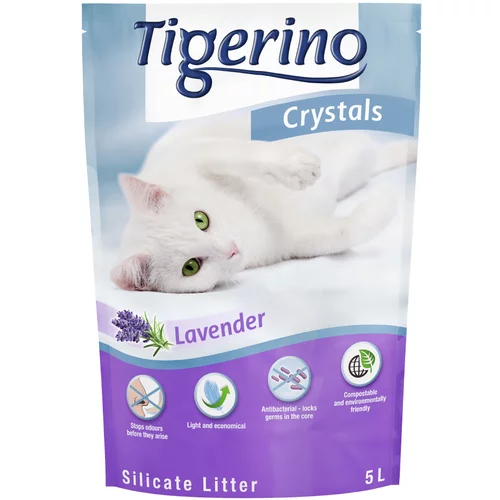 Tigerino Crystals pesek za mačke s sivko - 3 x 5 l (pribl. 6,5 kg)