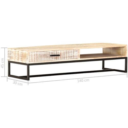  Stolić za kavu bijeli 117 x 50 x 30 cm masivno bagremovo drvo Slike