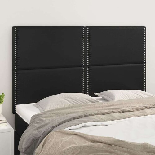  Posteljno vzglavje 4 kosa črn 72x5x78/88 cm umetno usnje, (20736379) Slike