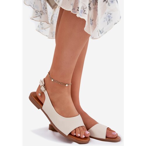 EVENTO Womens Sandals With Flat Heel Beige Weanise Cene