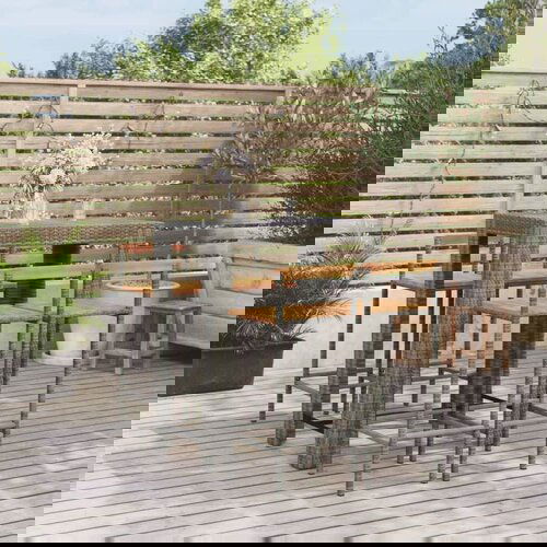  5-dijelni vrtni barski set sivi od poliratana i drva bagrema Cijene