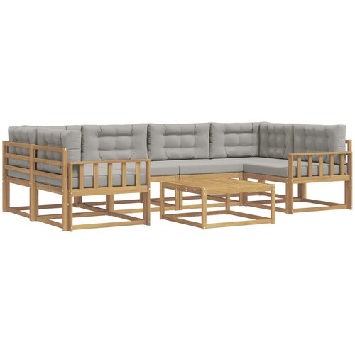  Set vanjskih sofa 5 kom. Bijela i svjetlosiva Slike