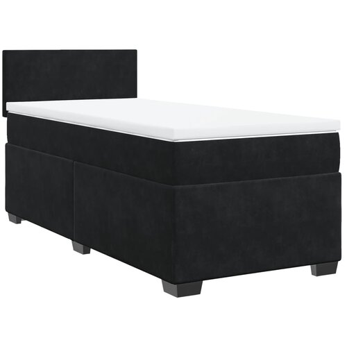 Maison Chic Box spring postelja - Vzmetna postelja z vzmetnico črn 90x190 cm žamet SL10462, (21885893) Cene