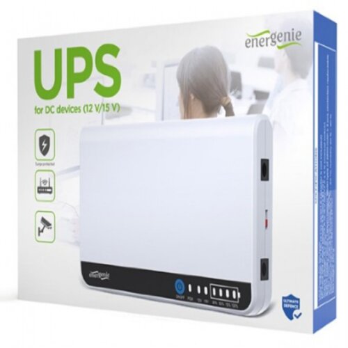 Gembird UPS for DC devices, 12 or 15 V, 18 W, white Slike