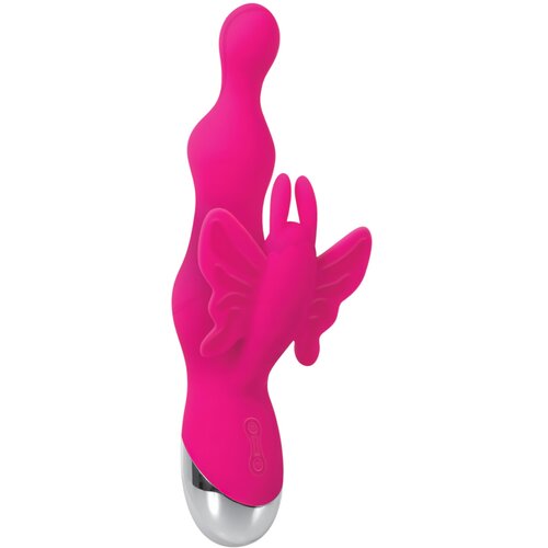 Evolved vibrator s perlicama i dodatkom za klitoris (ružičasti) Slike